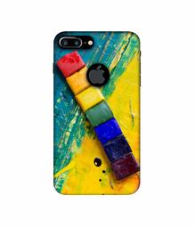 Amazon Brand - Solimo Designer Wax Color Blocks 3D Printed Hard Back Case Mobile Cover for Apple iPhone 7 Plus (Logo Cut)