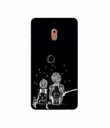 Amazon Brand - Solimo Designer Couples Sitting at Dark 3D Printed Hard Back Case Mobile Cover for Nokia 2.1