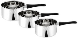 Amazon Brand - Solimo 3-Piece Stainless Steel Sauce Pan Set