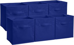 AmazonBasics Foldable Storage Cubes (6 Pack), Navy