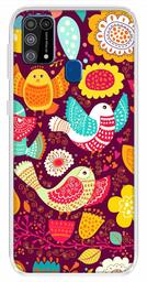 Amazon Brand - Solimo Designer Multicolor Birds Abstract Printed Soft Back Case Mobile Cover for Samsung Galaxy M31