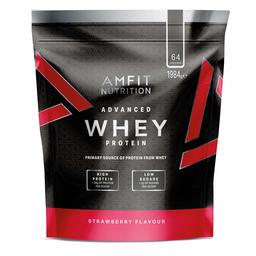 Amazon Brand- Amfit Nutrition - Advanced Whey Protein Powder Strawberry, 64 Servings, 1984 g