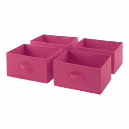 AmazonBasics Fabric 4-Drawer Storage Organizer - Replacement Drawers, Hot Pink