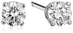 IGI Platinum Round Cut Diamond Stud Earrings (1/3 cttw, G-H Color, VS2 Clarity)