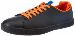 Amazon Brand - Symbol Men's Black/Orange PU Sneakers-8 UK (42 EU) (9 US) (AZ-YS-392)