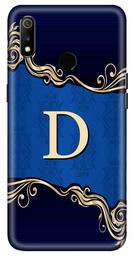 Amazon Brand - Solimo Designer Blue Pattern Alphabet-D 3D Printed Hard Back Case Mobile Cover for Realme 3 / Realme 3i