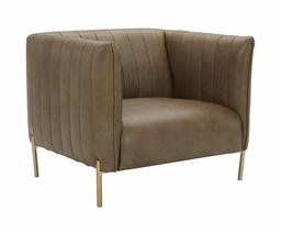 Amazon Brand – Rivet Frederick Mid-Century Modern Tufted Leather Living Room Chair, 38