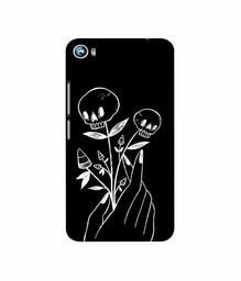 Amazon Brand - Solimo Designer Skull Flower 3D Printed Hard Back Case Mobile Cover for Micromax Canvas Fire 4 A107