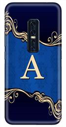 Amazon Brand - Solimo Designer Blue Pattern Alphabet-A 3D Printed Hard Back Case Mobile Cover for Vivo V17 Pro