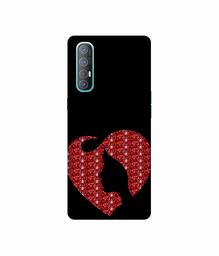 Amazon Brand - Solimo Designer Heart Shape Lady with Glitter 3D Printed Hard Back Case Mobile Cover for Oppo Reno 3 Pro