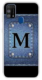 Amazon Brand - Solimo Designer Multicolor Button Jeans Alphabet-M Printed Soft Back Case Mobile Cover for Samsung Galaxy M31