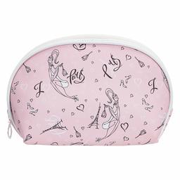 Amazon Brand - Solimo Cosmetic, Makeup & Toiletries Pouch (Paris; Pink)