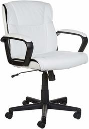 AmazonBasics Medium Back Swivel Office Chair with Armrests - White