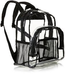 AmazonBasics - Mochila mini, aprobada para estadios, Transparente