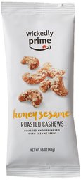 Wickedly Prime Roasted Cashews, Honey Sesame, Snack Pack, 1.5 Ounce