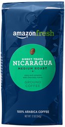 AmazonFresh Direct Trade Nicaragua Ground Coffee, Medium Roast, 12 Ounce