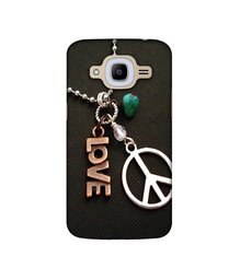 Amazon Brand - Solimo Designer Love and Peace UV Printed Soft Back Case Mobile Cover for Samsung Galaxy J2 (2016)