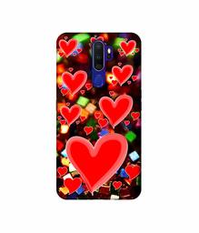 Amazon Brand - Solimo Designer Heart Texture on Glitters 3D Printed Hard Back Case Mobile Cover for Oppo A9 (2020)