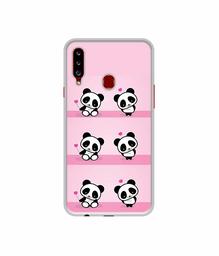 Amazon Brand - Solimo Designer Panda Pattern UV Printed Soft Back Case Mobile Cover for Samsung Galaxy A20s