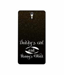 Amazon Brand - Solimo Designer Daddy's Girl and Mummy World 3D Printed Hard Back Case Mobile Cover for Sony Xperia C5 Ultra Dual