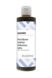 Amazon Brand - Solimo 10% Povidone Iodine Solution First Aid Antiseptic, 8 Fl Oz