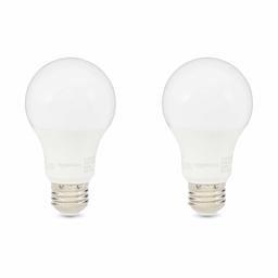 AmazonBasics 75W Equivalent, Soft White, Non-Dimmable, 10,000 Hour Lifetime, A19 LED Light Bulb | 2-Pack