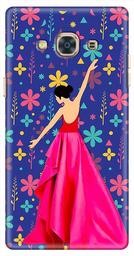 Amazon Brand - Solimo Designer Girl Blue Flower Design 3D Printed Hard Back Case Mobile Cover for Samsung Galaxy J3 Pro