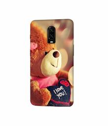 Amazon Brand - Solimo Designer Teddy Bear 3D Printed Hard Back Case Mobile Cover for OnePlus 6T