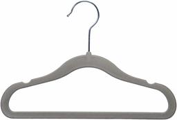 AmazonBasics Kids Velvet Non-Slip Clothes Hangers, 30-Pack, Grey (Renewed)