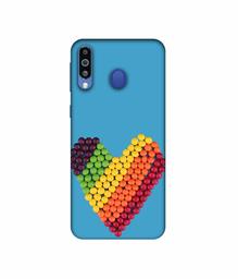 Amazon Brand - Solimo Designer Ball Heart 3D Printed Hard Back Case Mobile Cover for Samsung Galaxy M21