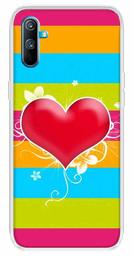 Amazon Brand - Solimo Designer Multicolor Horizontal Heart Pattern Printed Soft Back Case Mobile Cover for Realme C3