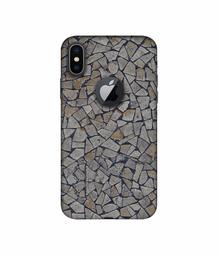 Amazon Brand - Solimo Designer Marble Pices 3D Printed Hard Back Case Mobile Cover for Apple iPhone X (Logo Cut)