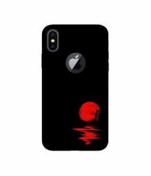 Amazon Brand - Solimo Designer Red Moon 3D Printed Hard Back Case Mobile Cover for Apple iPhone X (Logo Cut)