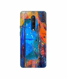 Amazon Brand - Solimo Designer Blue and Orange Brush 3D Printed Hard Back Case Mobile Cover for OnePlus 7T Pro