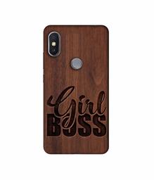 Amazon Brand - Solimo Designer Girl Boss On Wood UV Printed Soft Back Case Mobile Cover for Mi Redmi Y2