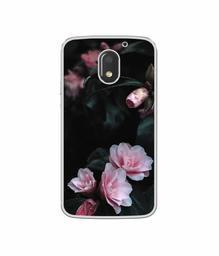 Amazon Brand - Solimo Designer Dark Flowers Photography UV Printed Soft Back Case Mobile Cover for Motorola Moto E3 Power