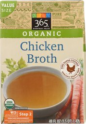 365 Everyday Value, Organic Chicken Broth, 48 fl oz Casepack