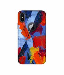 Amazon Brand - Solimo Designer X Multicolor Texture 3D Printed Hard Back Case Mobile Cover for Apple iPhone X (Logo Cut)