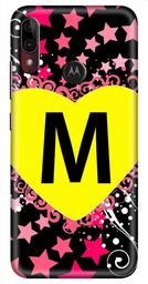 Amazon Brand - Solimo Designer Heart Pattern Alphabet-M 3D Printed Hard Back Case Mobile Cover for Motorola Moto E6s / Motorola Moto E6 Plus