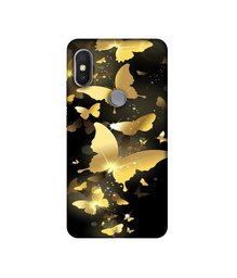 Amazon Brand - Solimo Designer Golden Butterfly Pattern 3D Printed Hard Back Case Mobile Cover for Mi Redmi Y2