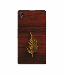 Amazon Brand - Solimo Designer Leaf on Wood 3D Printed Hard Back Case Mobile Cover for Sony Xperia Z1 L39H