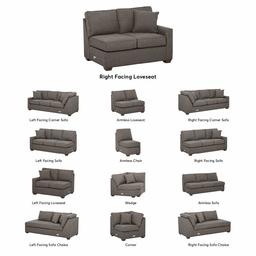 Amazon Brand – Stone & Beam Bagley Sectional Component, Right-Facing Loveseat, Fabric, 52