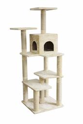 AmazonBasics Extra Large Cat Tree Tower with Cave and Scratching Post - Beige