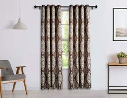 Amazon Brand - Solimo Concerto Door Curtain, 7 feet - Set of 2 (Chocolate Brown)