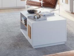 Amazon Brand - Movian Coffee Table, 63 x 110 x 44 cm, Oak/Timber/High Gloss White