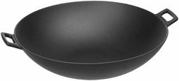 AmazonBasics Pre-Seasoned Cast Iron Wok Pan (Renewed)