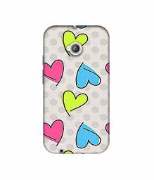 Amazon Brand - Solimo Designer Multicolor Heart 3D Printed Hard Back Case Mobile Cover for Motorola Moto E 2nd Generation