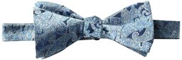 Buttoned Down 100% Silk Self Bow Tie, Turquoise Paisley, One Size