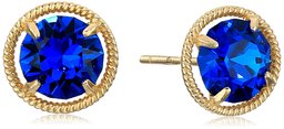 Amazon Collection10k Gold Made with Swarovski Birthstone September Stud Earrings