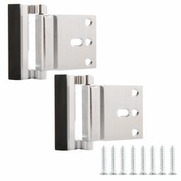 AmazonBasics Door Reinforcement Lock - 2-Pack, Brushed Nickel